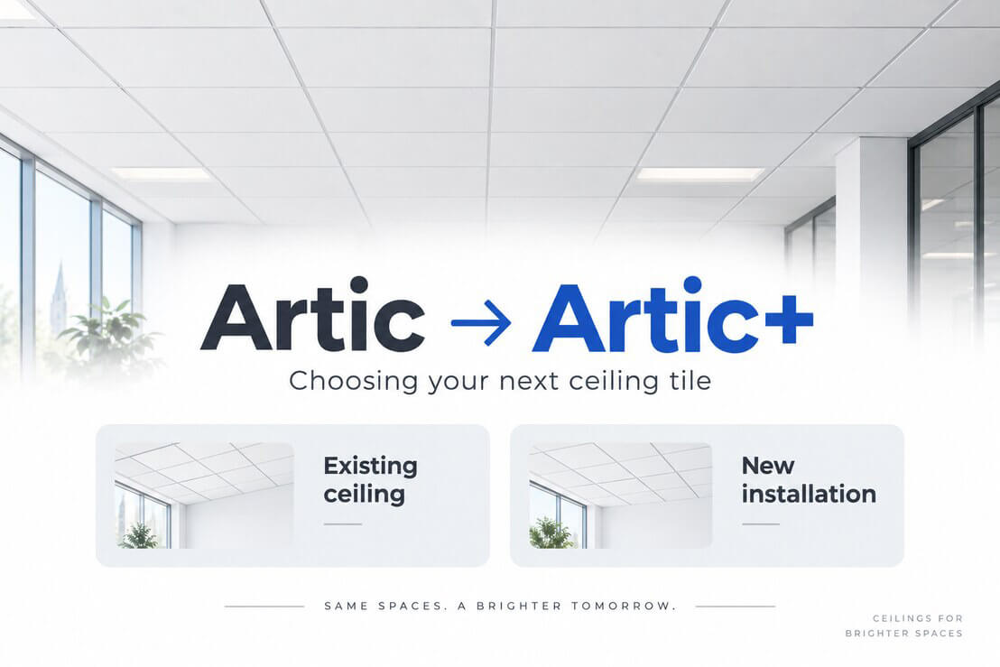 Rockfon Artic to Artic+ transition guide for existing ceilings and new installations